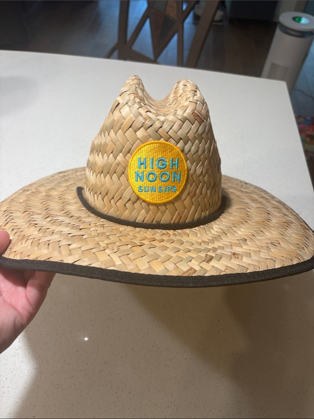 High Noon Straw Sun Hat - Natural with Yellow Patch